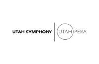 Logo for Utah Symphony and Utah Opera. UTAH SYMPHONY is in bold black text on the left, separated by a vertical line from UTAH OPERA, with UTAH inside a circle and OPERA in thin text on the right.