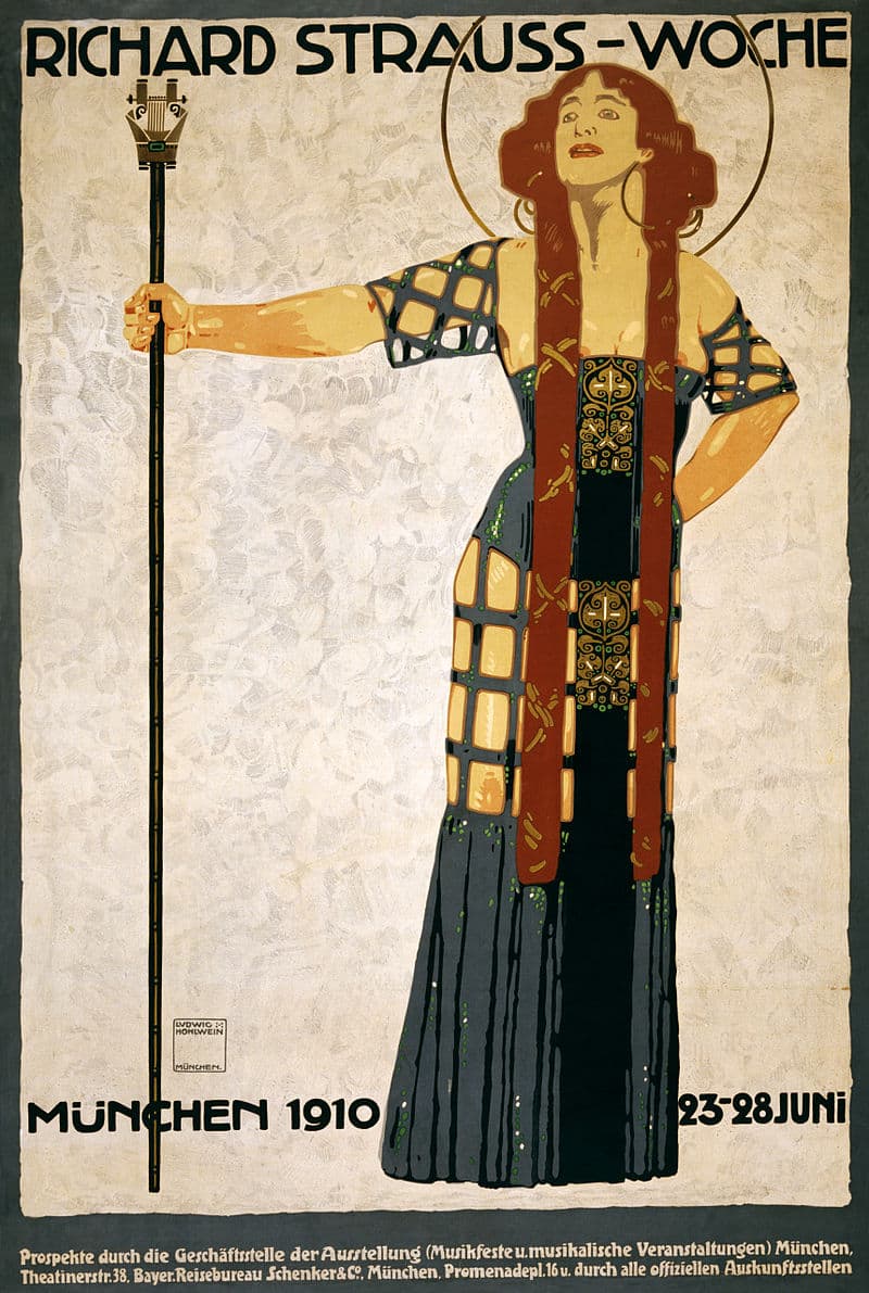 Poster of woman standing with staff