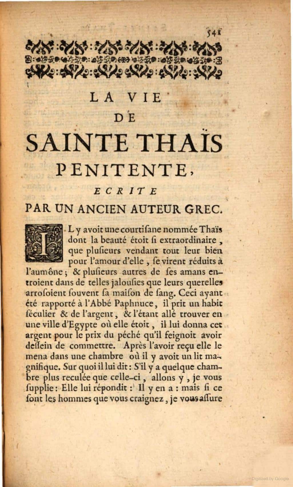A yellowed page from a book in French.