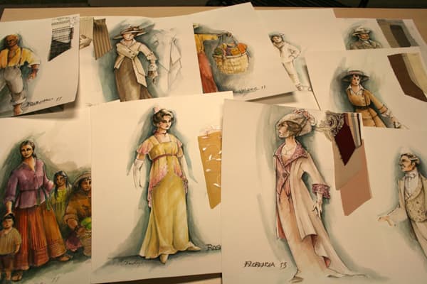 Costume sketches for Utah Opera's production of Florencia en el Amazonas Costume sketches for Utah Opera's production of Florencia en el Amazonas