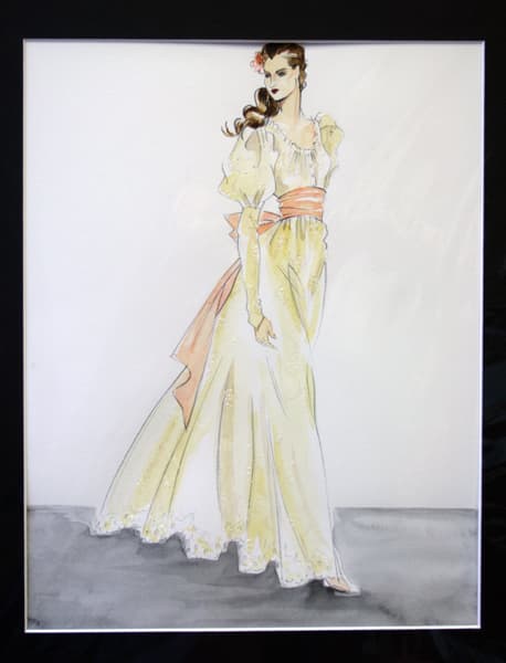 Sketches of Violetta's dresses from Utah Opera's La Traviata