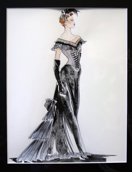 Sketches of Violetta's dresses from Utah Opera's La Traviata