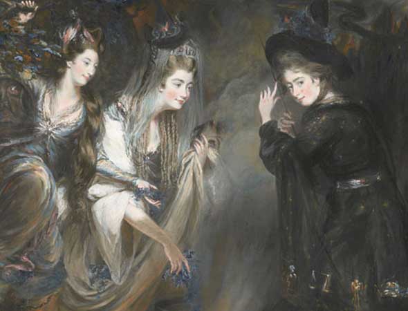The Three Witches from Shakespeares Macbeth by Daniel Gardner, 1775. © National Portrait Gallery, London